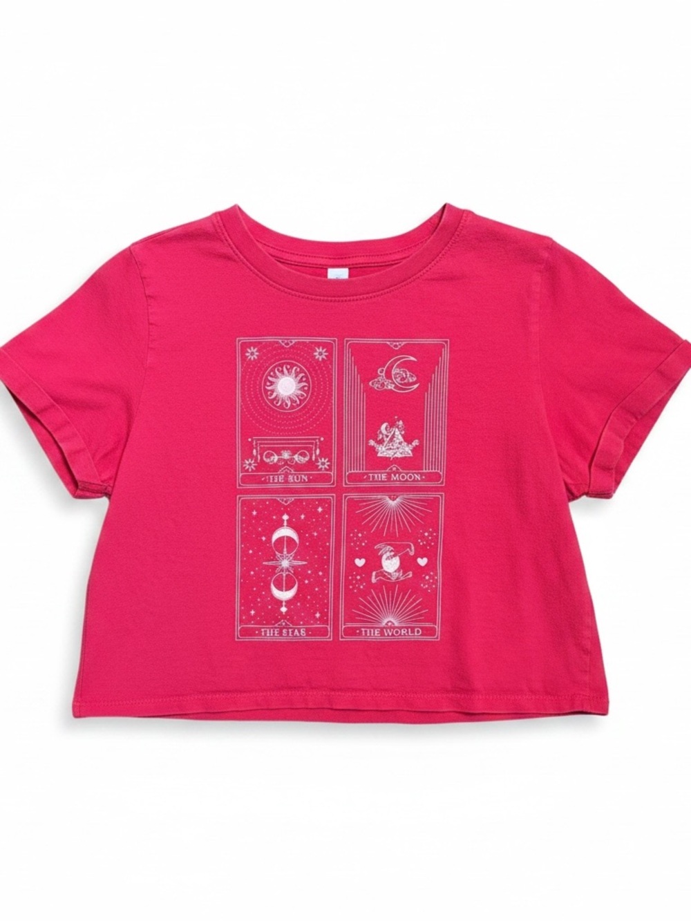 Celestial Sun, Moon, Tarot Crop Tee
